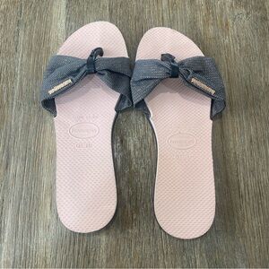 Havaianas You St. Tropez Shine Pink Sandals Size 37/38